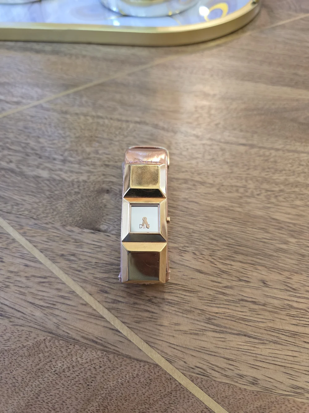 D&G Gold Tone Women's Bracelet Watch with Mirror Dial
